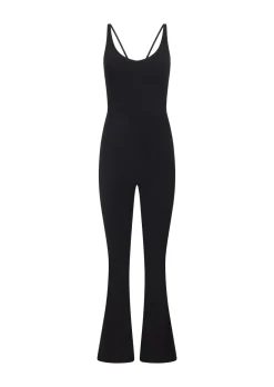 Lorna Jane All Day Active Rib Flare Bodysuit Black Sale