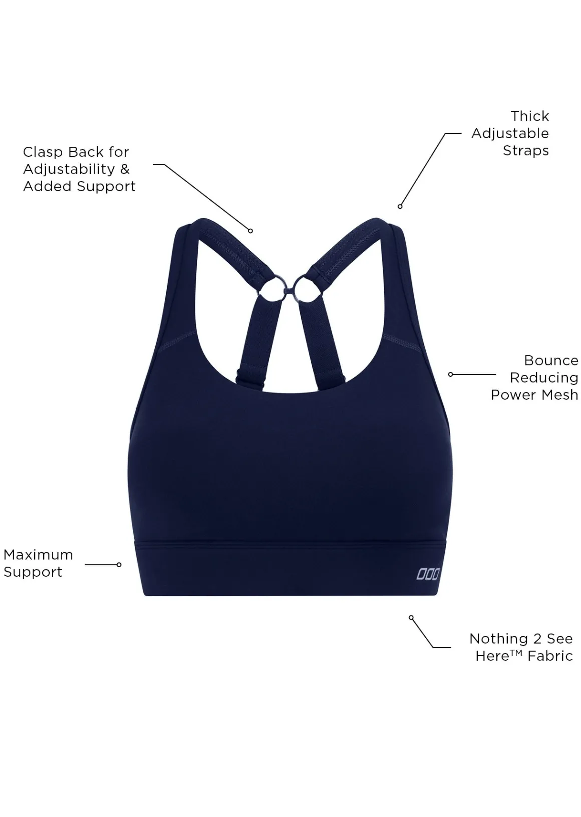 Lorna Jane Amy Maximum Support Sports Bra FrenchNavy