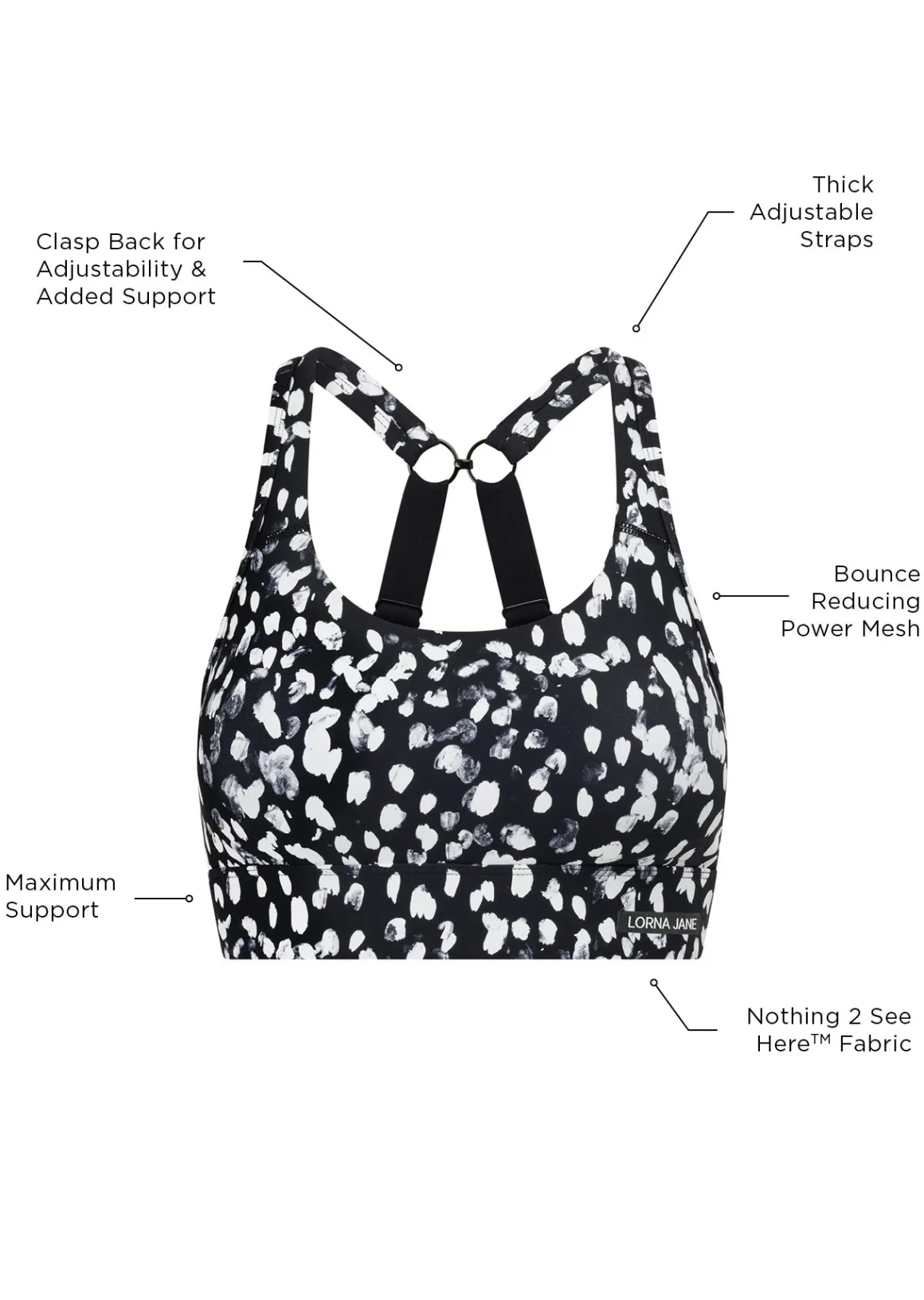 Lorna Jane Amy Maximum Support Sports Bra FiercePrint Clearance