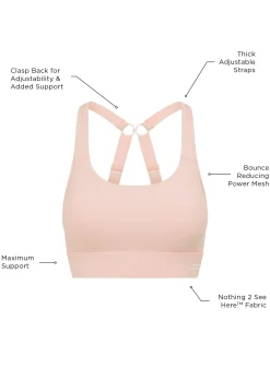 Lorna Jane Amy Maximum Support Sports Bra BlushedPink New