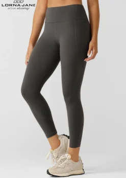 Lorna Jane Amy Phone Pocket Ankle Biter Tech Leggings Titanium Outlet
