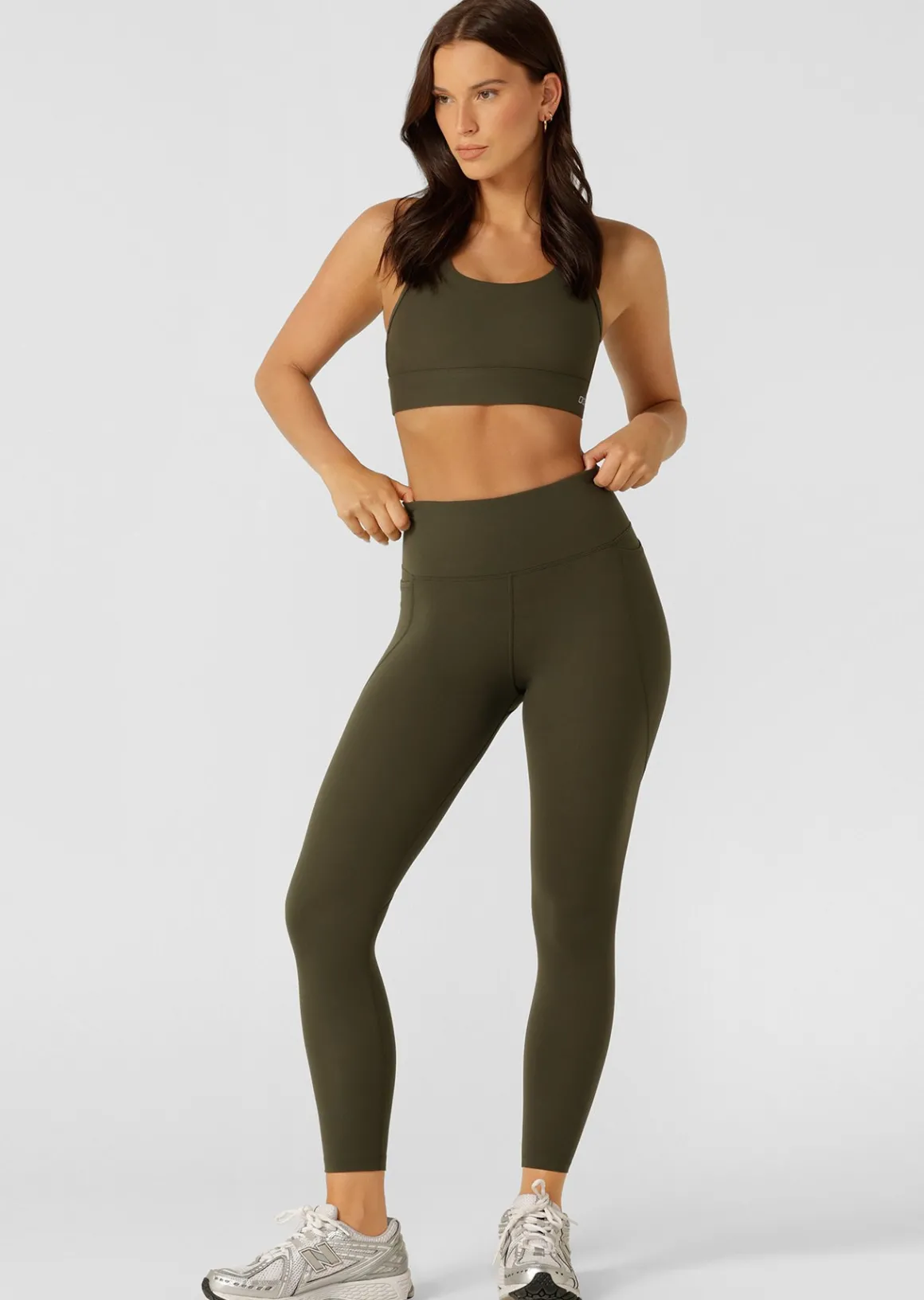 Lorna Jane Amy Phone Pocket Ankle Biter Tech Leggings LuxuryGreen Hot