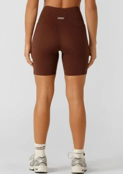 Lorna Jane Amy Phone Pocket Tech Bike Short Truffle Hot