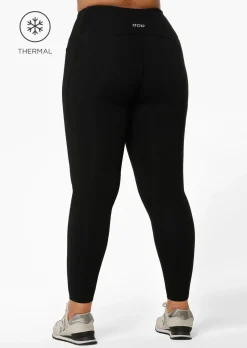 Lorna Jane Amy Thermal Phone Pocket Full Length Leggings Black Outlet