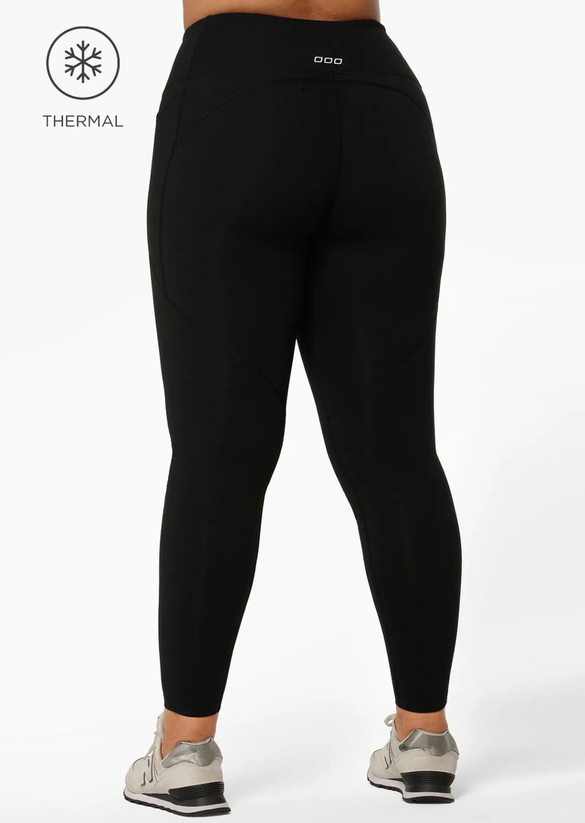 Lorna Jane Amy Thermal Phone Pocket Full Length Leggings Black Outlet