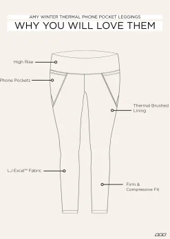 Lorna Jane Amy Winter Thermal Phone Pocket Tech Leggings Black Sale