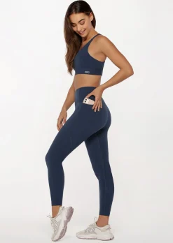 Lorna Jane Amy Winter Thermal Phone Pocket Leggings PebbleBlue Outlet