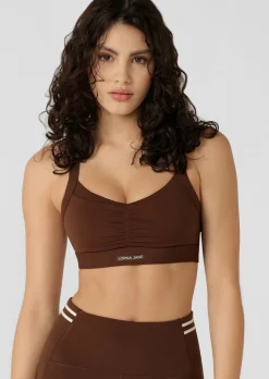 Lorna Jane Bring It All Pocket Sports Bra Espresso New