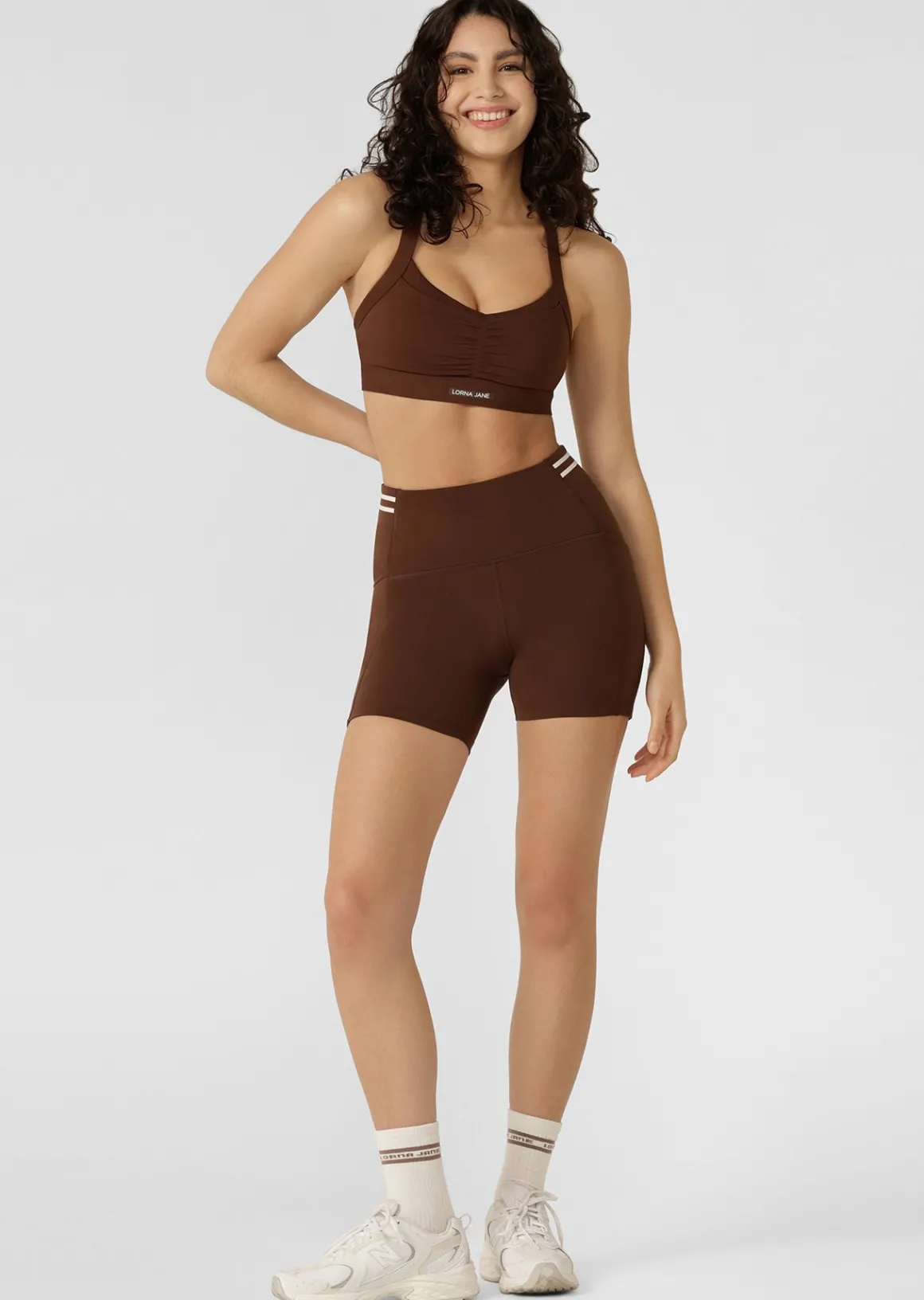 Lorna Jane Bring It All Pocket Sports Bra Espresso New