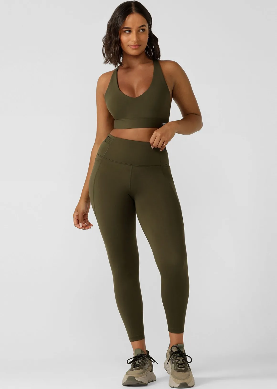Lorna Jane Cinch And Support Phone Pocket Ankle Biter Leggings LuxuryGreen Best
