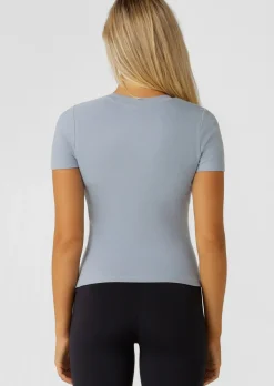 Lorna Jane Classic LJC Rib Short Sleeve T-Shirt GlacierBlue