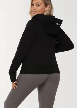 Lorna Jane Classic Zip Thru Hoodie Jacket Black Discount