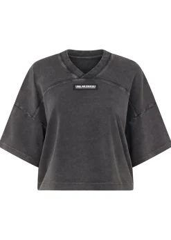 Lorna Jane College Nostalgia Cropped T-Shirt WashedBlack Clearance