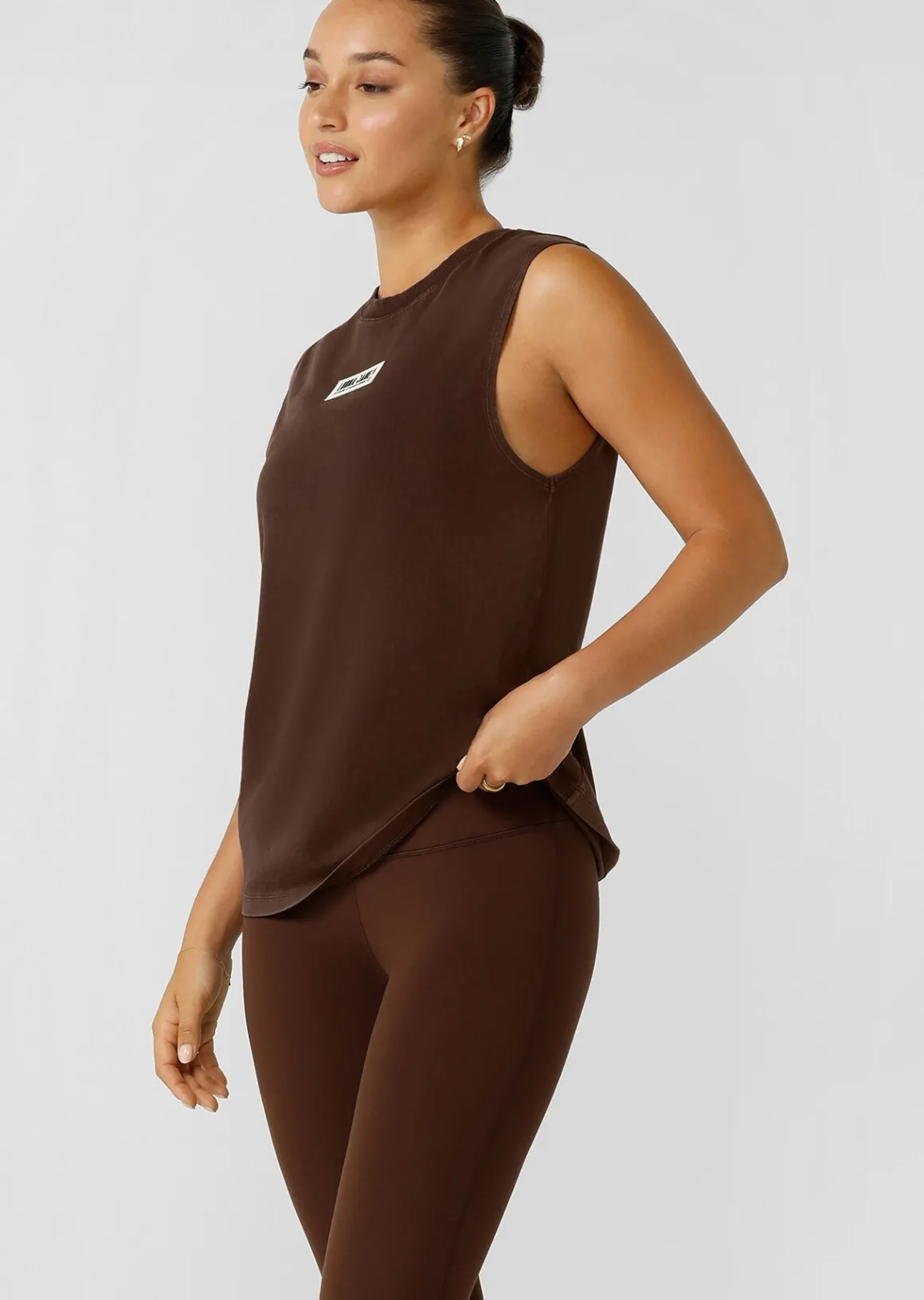 Lorna Jane Conquer Washed Muscle Tank WashedEspresso Online