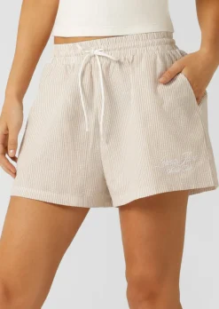 Lorna Jane Country Club Seersucker Shorts LatteStripe Sale
