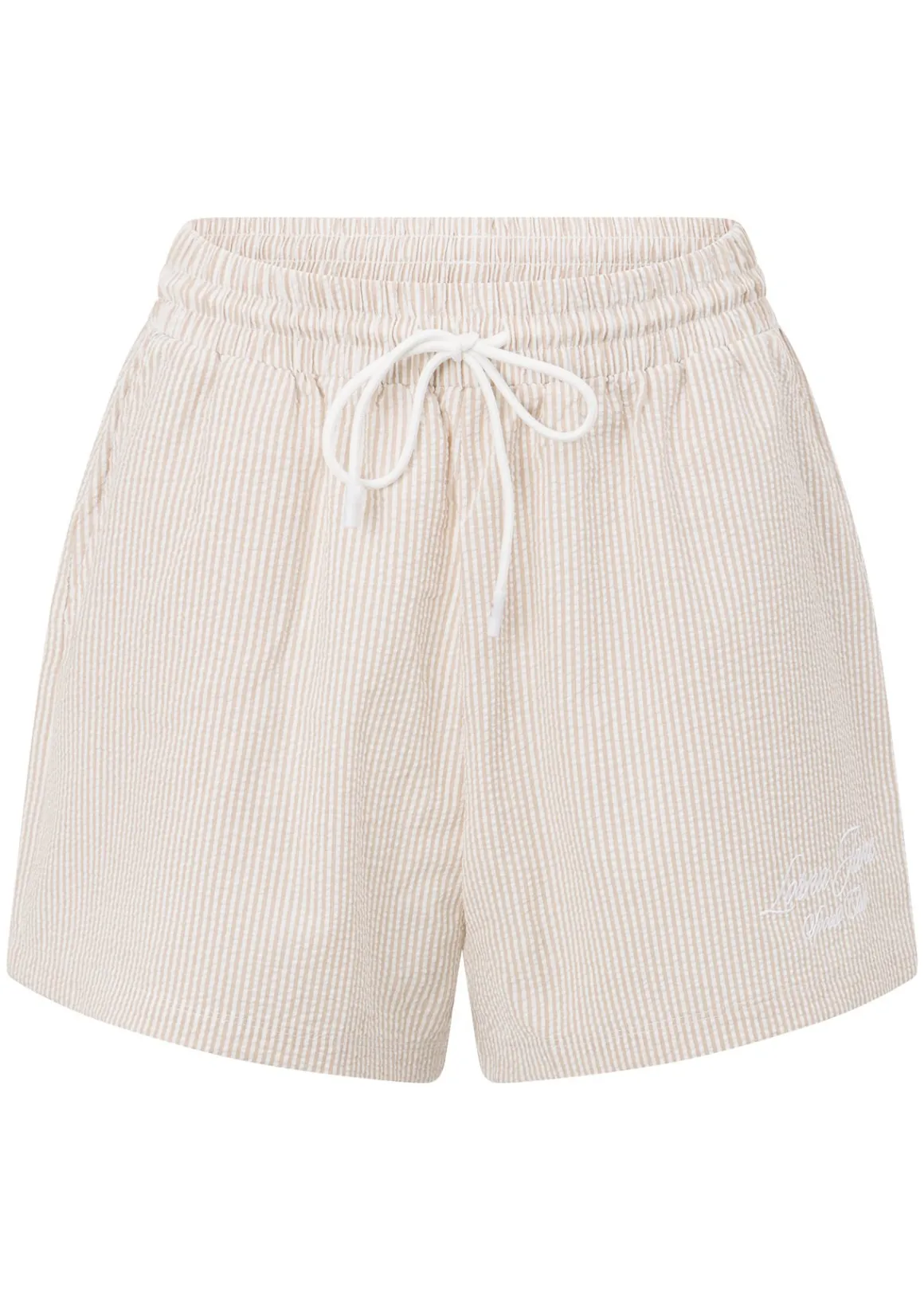 Lorna Jane Country Club Seersucker Shorts LatteStripe Sale