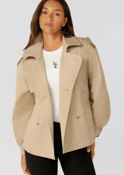 Lorna Jane Cropped Sports Trench Tan Clearance