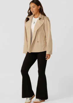 Lorna Jane Cropped Sports Trench Tan Clearance