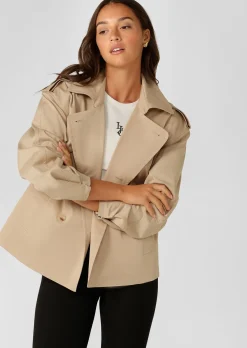 Lorna Jane Cropped Sports Trench Tan Clearance