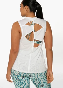 Lorna Jane Cutout Muscle Tank White Hot