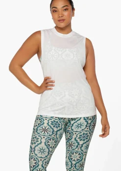 Lorna Jane Cutout Muscle Tank White Hot