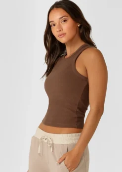 Lorna Jane Daily Rib Tank Chocolate