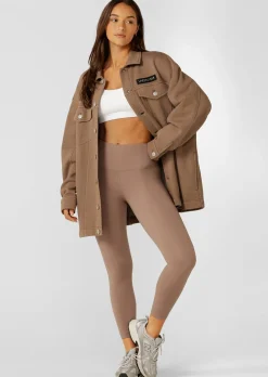 Lorna Jane Daybreak Washed Fleece Shacket WashedCedar Outlet