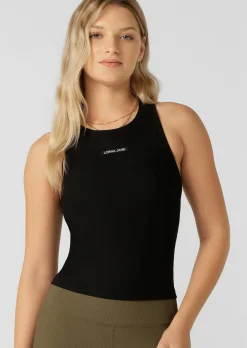 Lorna Jane Dynamic Active Rib Tank Black Clearance