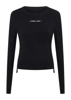 Lorna Jane Easy Adjust Longsleeve Rib Top Black New