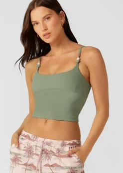 Lorna Jane Elemental Rib Tank Bra Combo LightKhaki Sale