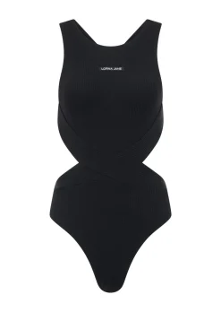Lorna Jane Elevate Active Rib Bodysuit Black Hot