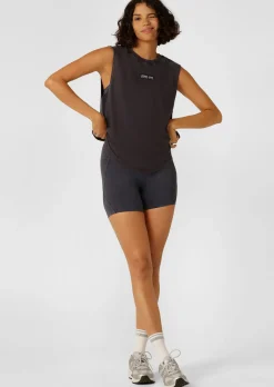 Lorna Jane Fade Away Washed Muscle Tank WashedMidnightBlue New