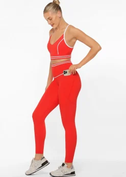 Lorna Jane Fast Pace Recycled Booty Full Length Leggings HotTomato