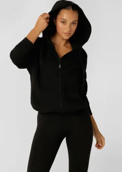 Lorna Jane Fleece Zip Thru Hoodie Black Discount