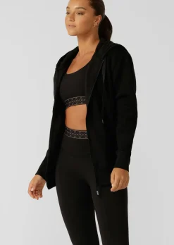 Lorna Jane Fleece Zip Thru Hoodie Black Discount