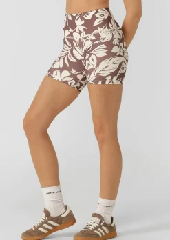 Lorna Jane Hibiscus Hi-Fold No Ride Bike Shorts HibiscusPrint Discount