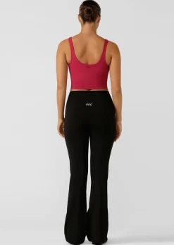 Lorna Jane Hi-Fold Lotus Bootleg Pant Black Clearance