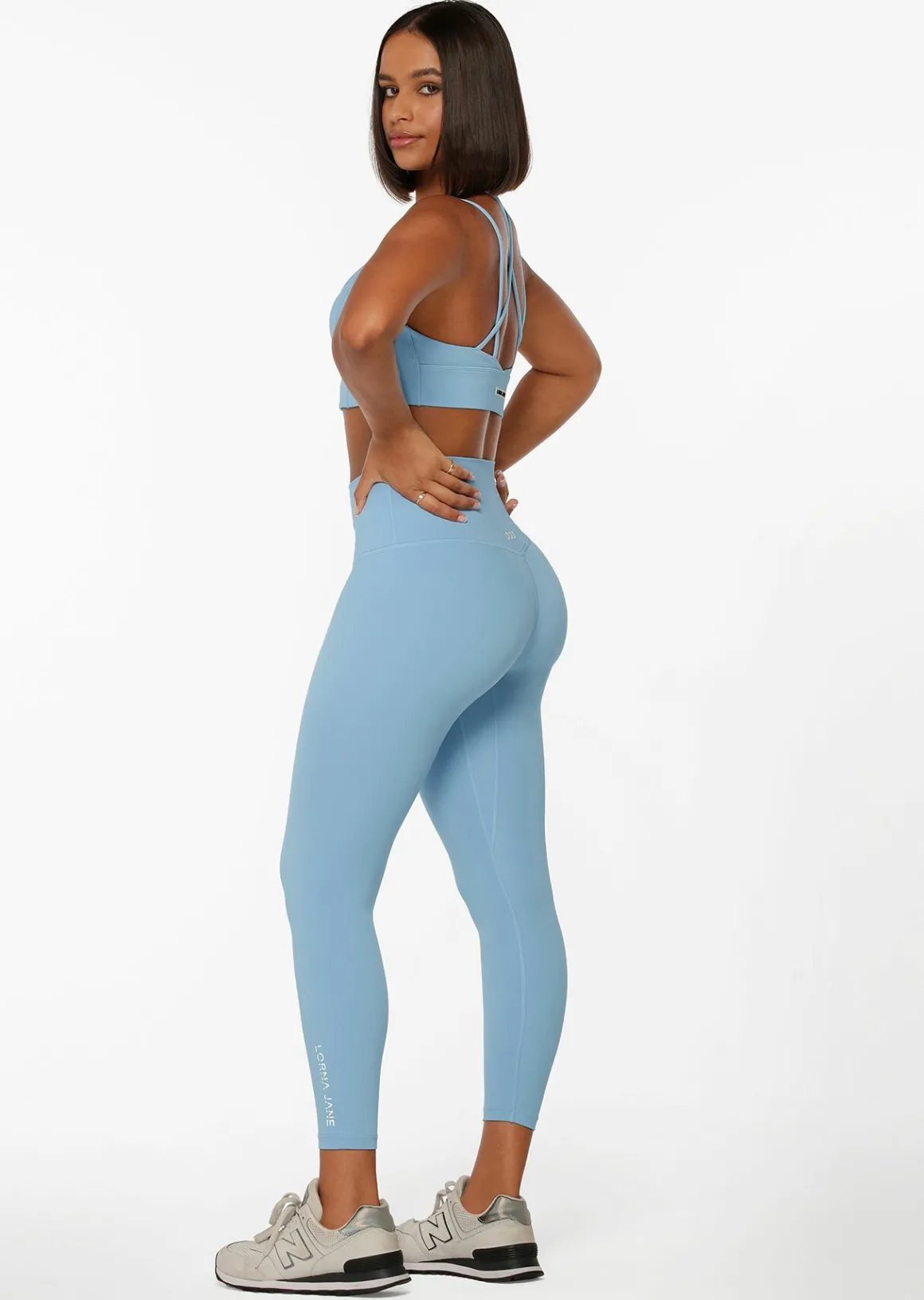 Lorna Jane Hi-Fold Lotus Recycled Ankle Biter Leggings Moontide