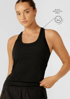 Lorna Jane High Definition Reflective Active Tank BlackReflectiveMonogramPrint Online