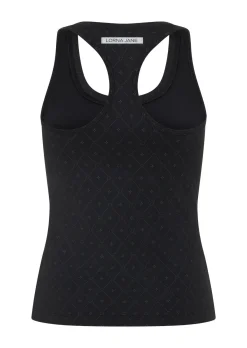 Lorna Jane High Definition Reflective Active Tank BlackReflectiveMonogramPrint Online