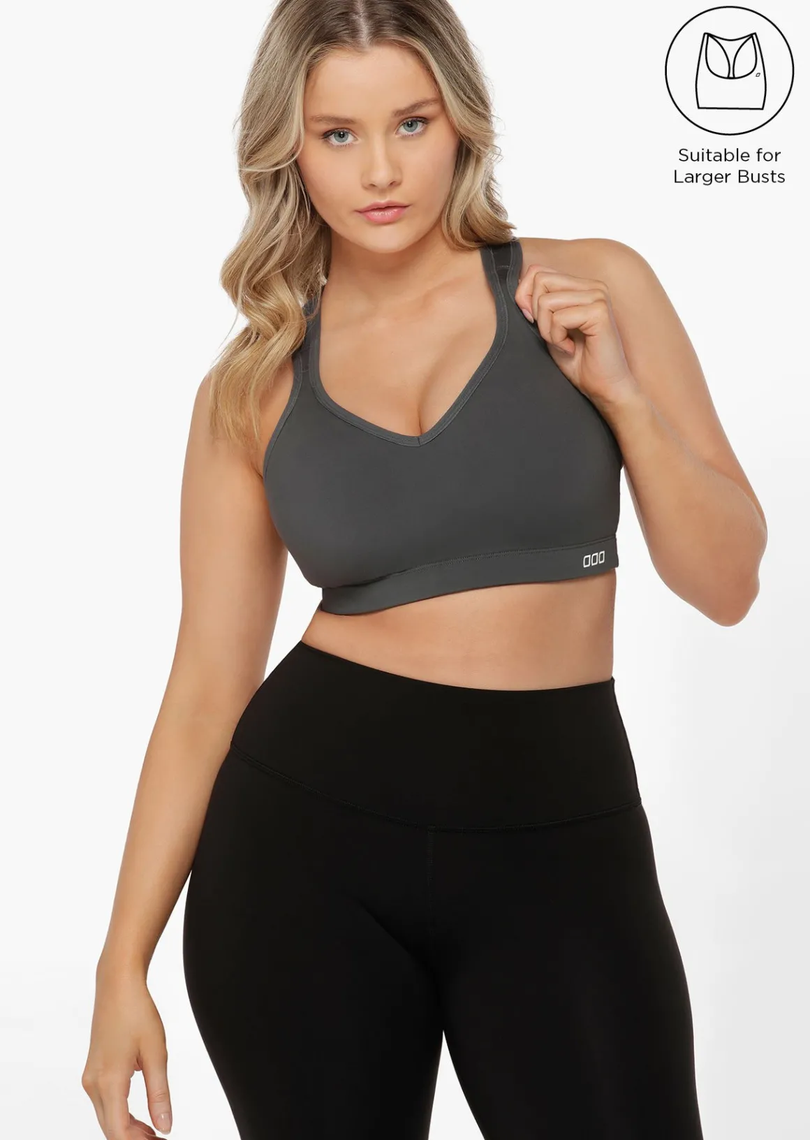 Lorna Jane Hold And Mould Sports Bra Titanium Discount