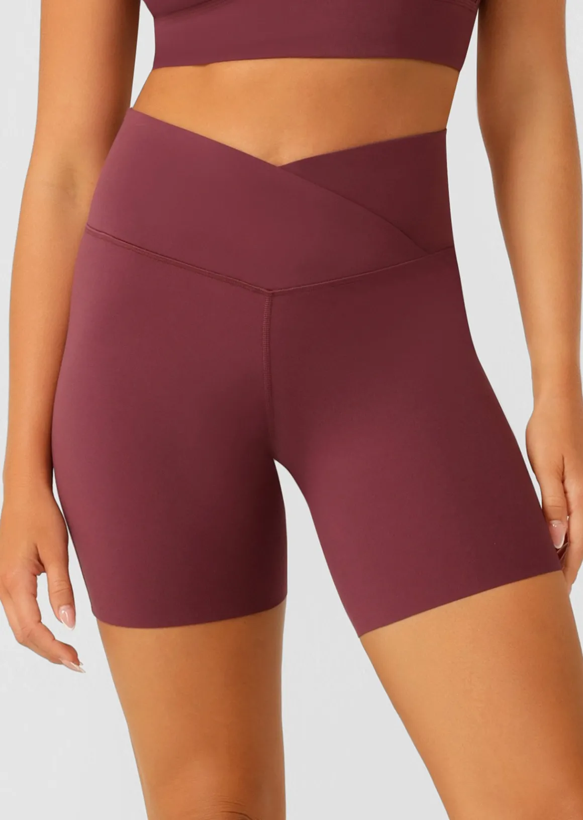 Lorna Jane Inspire Wrap Waist 16cm Bike Shorts Mulberry Sale