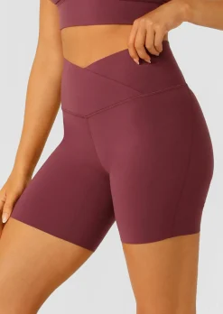 Lorna Jane Inspire Wrap Waist 16cm Bike Shorts Mulberry Sale