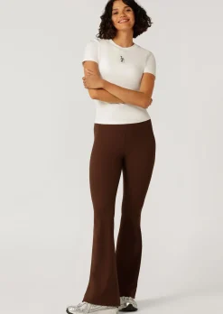 Lorna Jane Irresistible Stomach Support Rib Flared Leggings Espresso Online