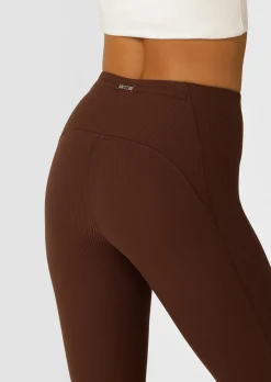 Lorna Jane Irresistible Stomach Support Rib Flared Leggings Espresso Online