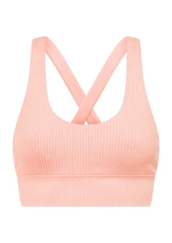 Lorna Jane It Girl Wide Rib Seamless Sports Bra WashedPeach Best