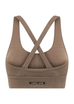 Lorna Jane It Girl Wide Rib Seamless Sports Bra WashedBone Clearance