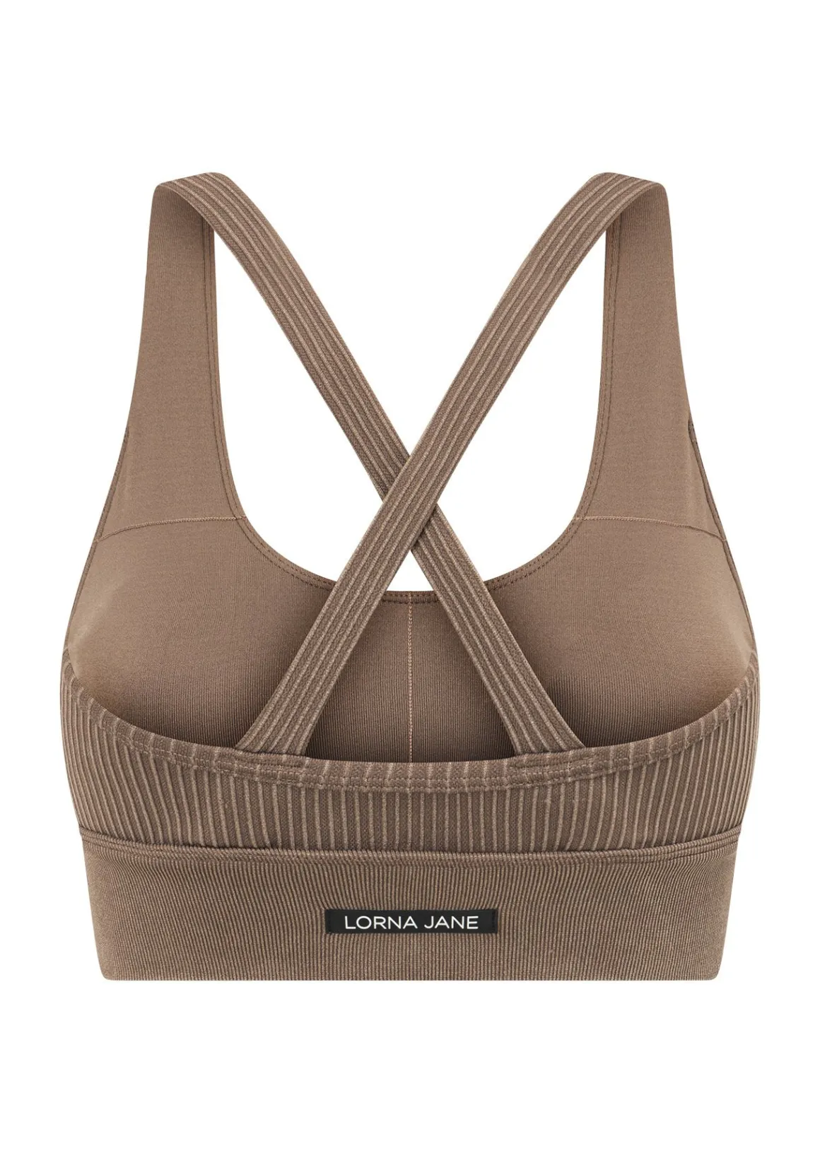 Lorna Jane It Girl Wide Rib Seamless Sports Bra WashedBone Clearance
