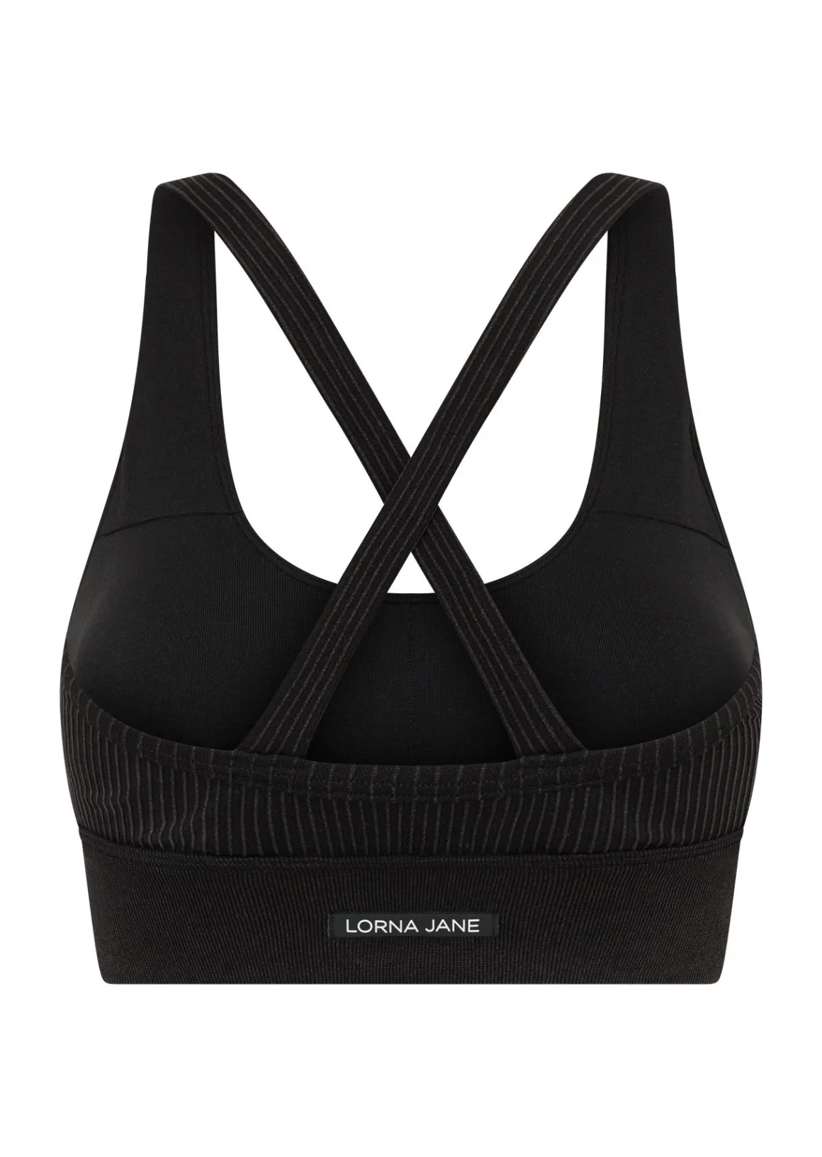 Lorna Jane It Girl Wide Rib Seamless Sports Bra WashedBlack Discount