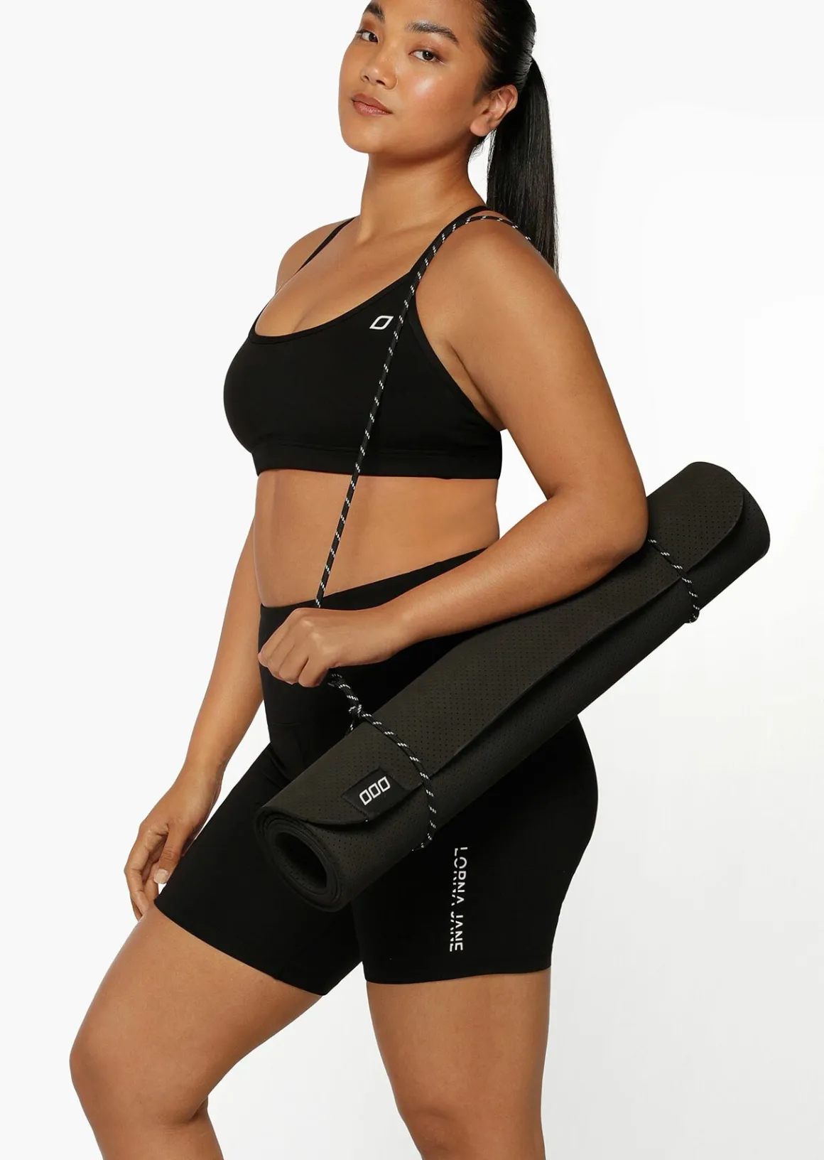 Lorna Jane Lightweight Exercise Mat Black Clearance